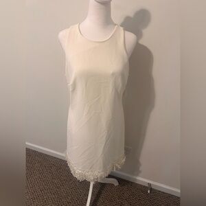 Julia Jordan Floral Appliqué Dress Ivory 3D Floral Detail Embroidery Size 10